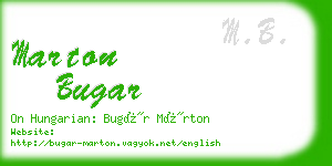 marton bugar business card